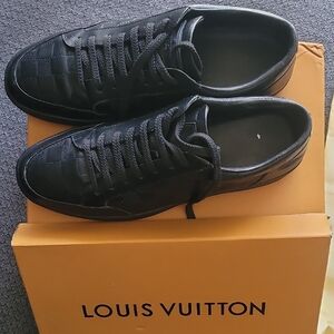 Louis Vuitton Black Leather Sneakers Minimalist Design